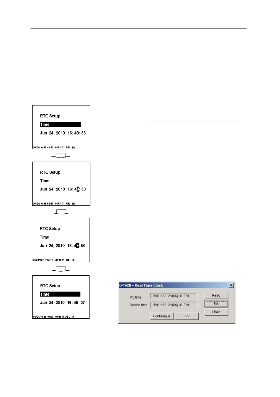 Device control and upgrading, Updating the meter clock, Chapter 6 | Chapter 6 device control and upgrading | SATEC EM920 Operation Manual User Manual | Page 136 / 225