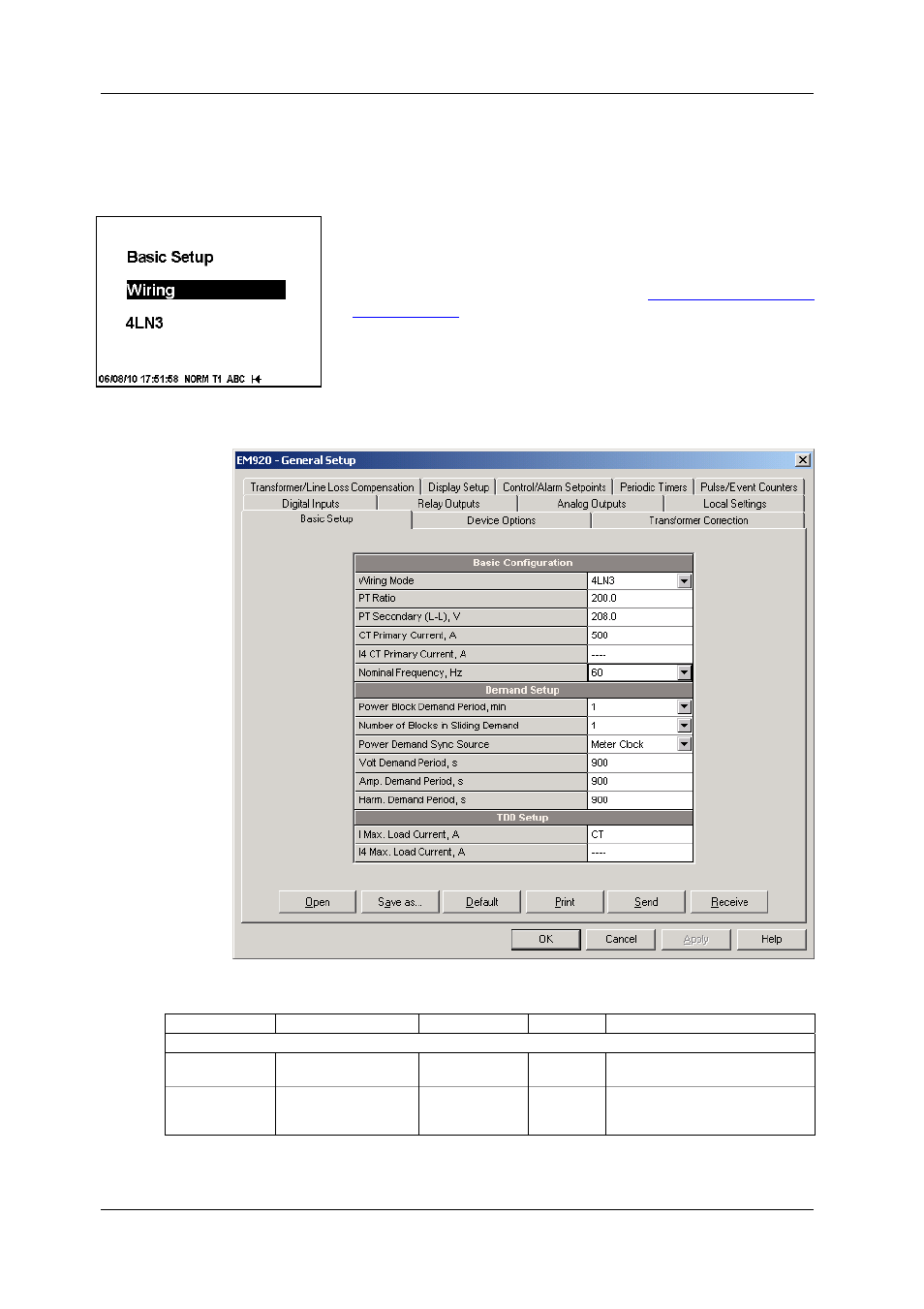 General meter setup, Basic meter setup, In chapter 5) | For ful | SATEC EM920 Operation Manual User Manual | Page 72 / 225