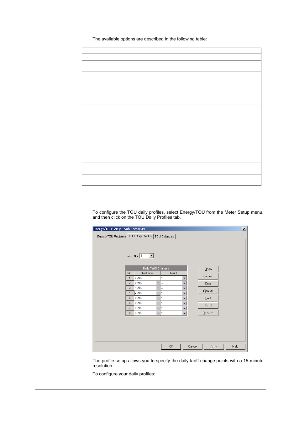 Configuring tou daily profiles, Chapter 9 totalization energy and tou registers, Configuring summary and tou registers | Ou registers setup (see, Configuring summary and tou, Registers | SATEC SA300 ezPAC Operation Manual User Manual | Page 111 / 182