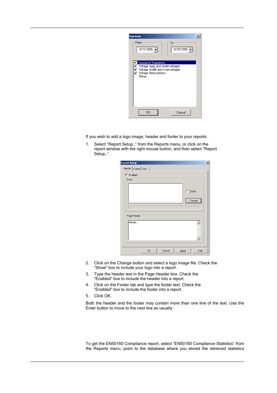 Customizing reports, Viewing en50160 statistics reports, Viewing the en50160 compliance report | SATEC SA300 ezPAC Operation Manual User Manual | Page 140 / 182