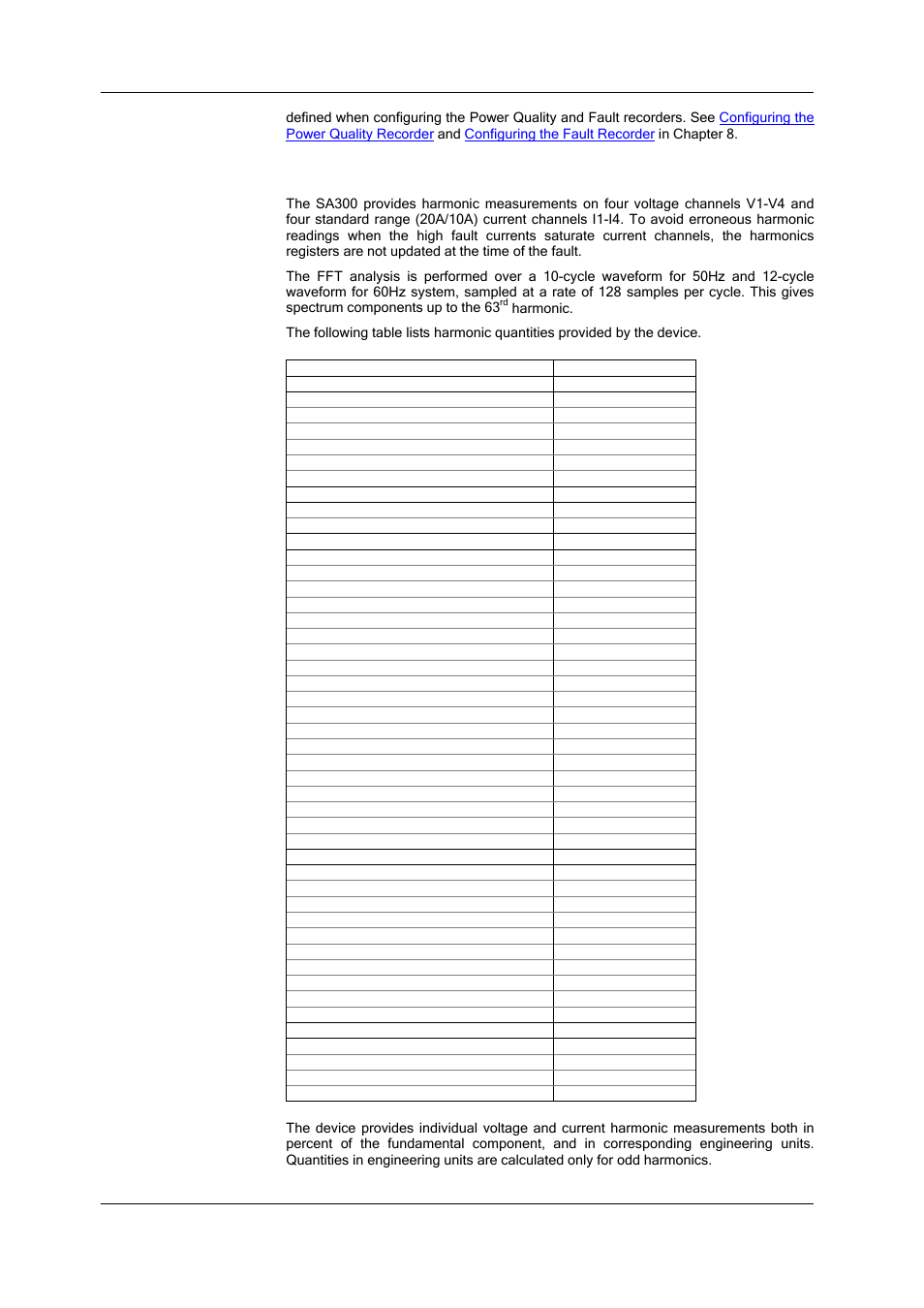 Harmonic measurements, Chapter 2 device description metering, Sa300 substation automation unit | SATEC SA300 ezPAC Operation Manual User Manual | Page 20 / 182