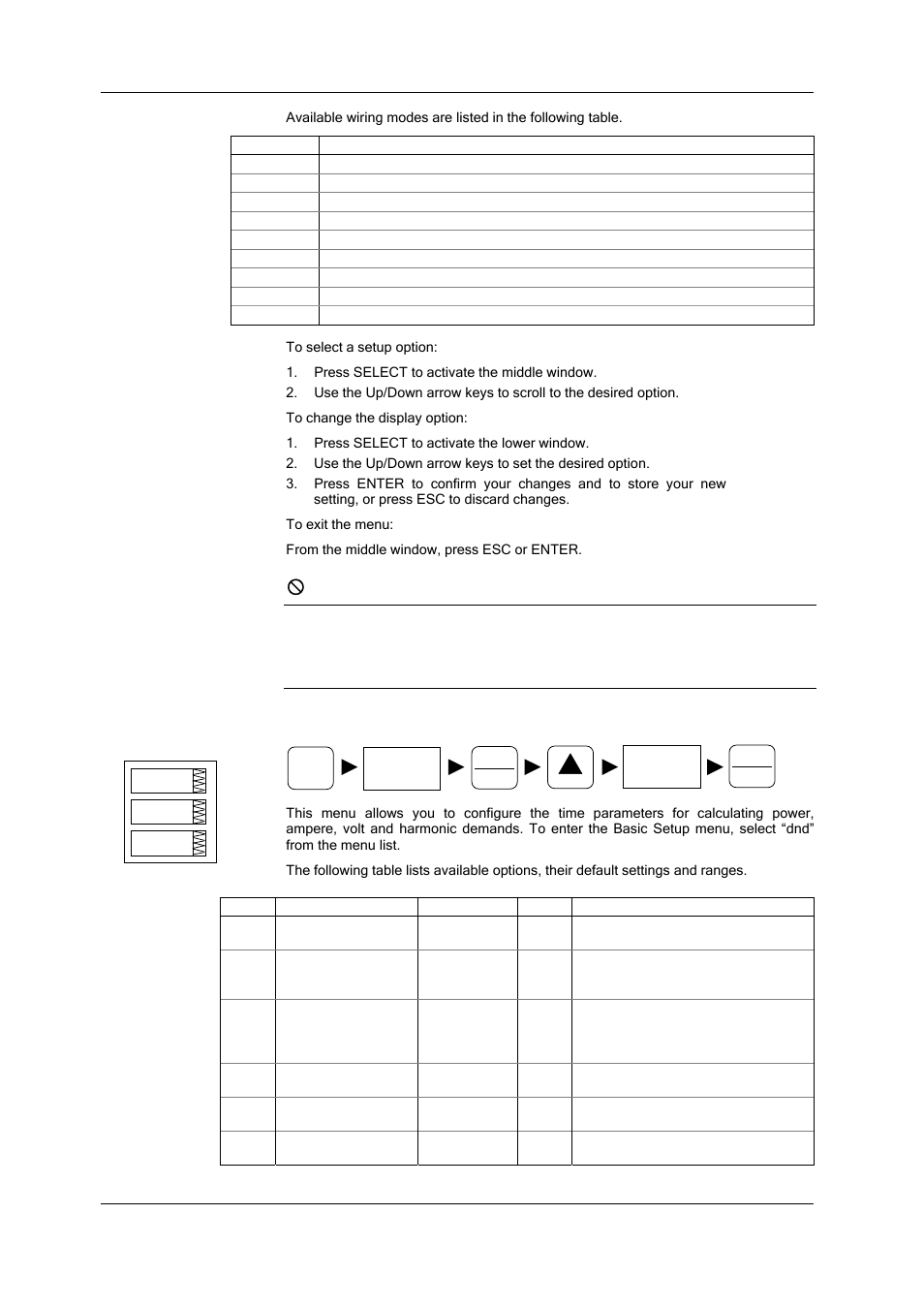 Demand setup menu, Dnd 15 p.dp | SATEC SA300 ezPAC Operation Manual User Manual | Page 38 / 182