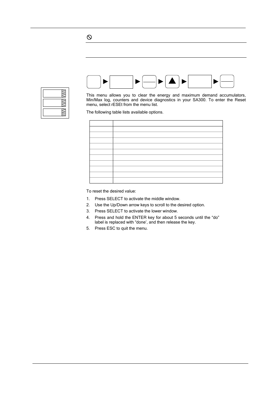 Reset menu | SATEC SA300 ezPAC Operation Manual User Manual | Page 41 / 182