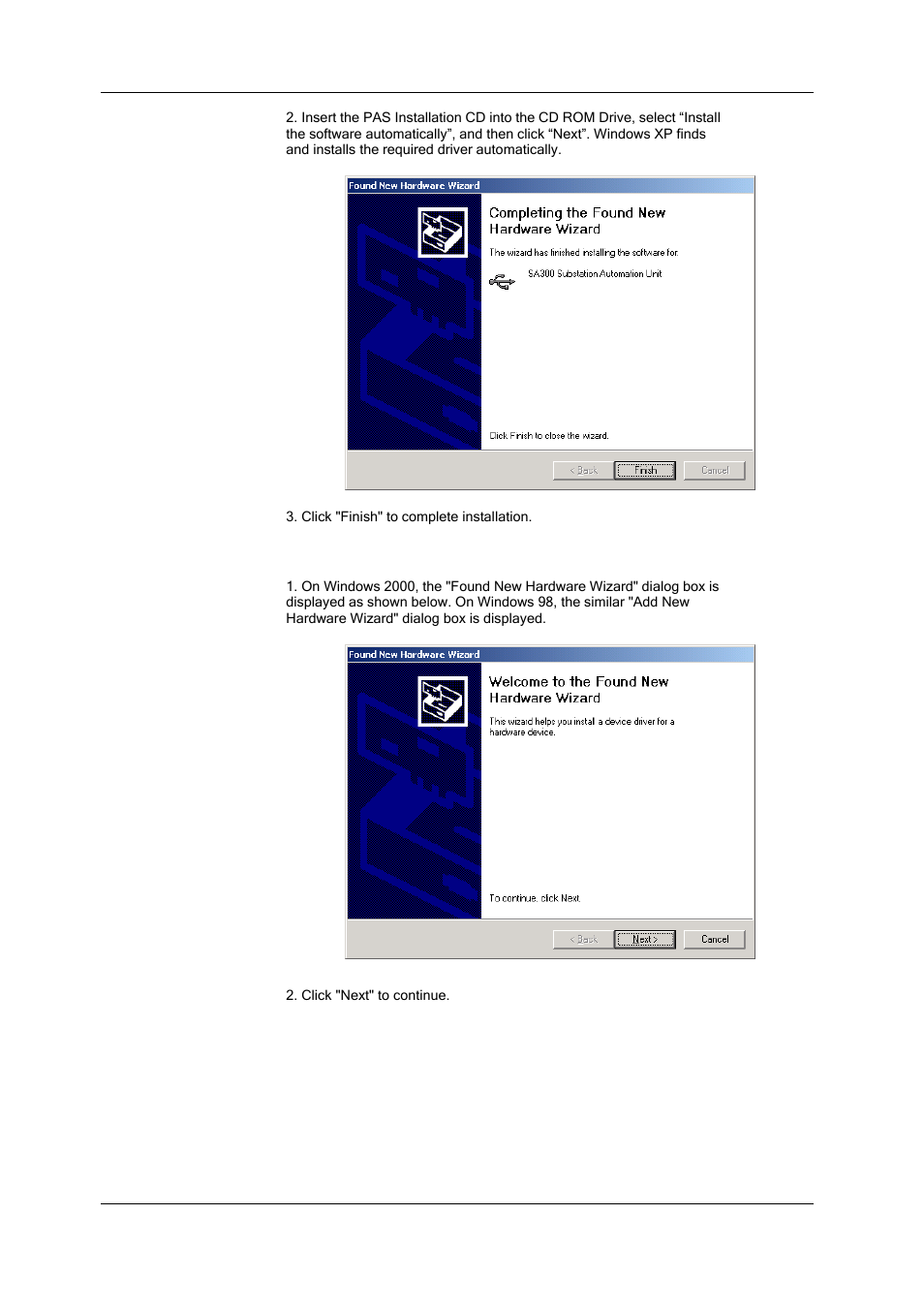 Windows 2000 and windows 98 installation | SATEC SA300 ezPAC Operation Manual User Manual | Page 52 / 182