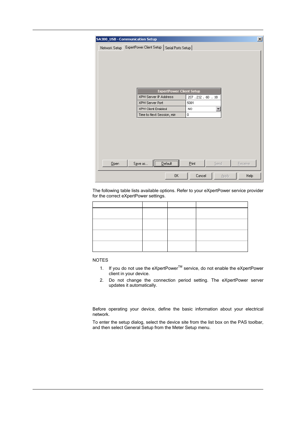 Basic device setup | SATEC SA300 ezPAC Operation Manual User Manual | Page 62 / 182