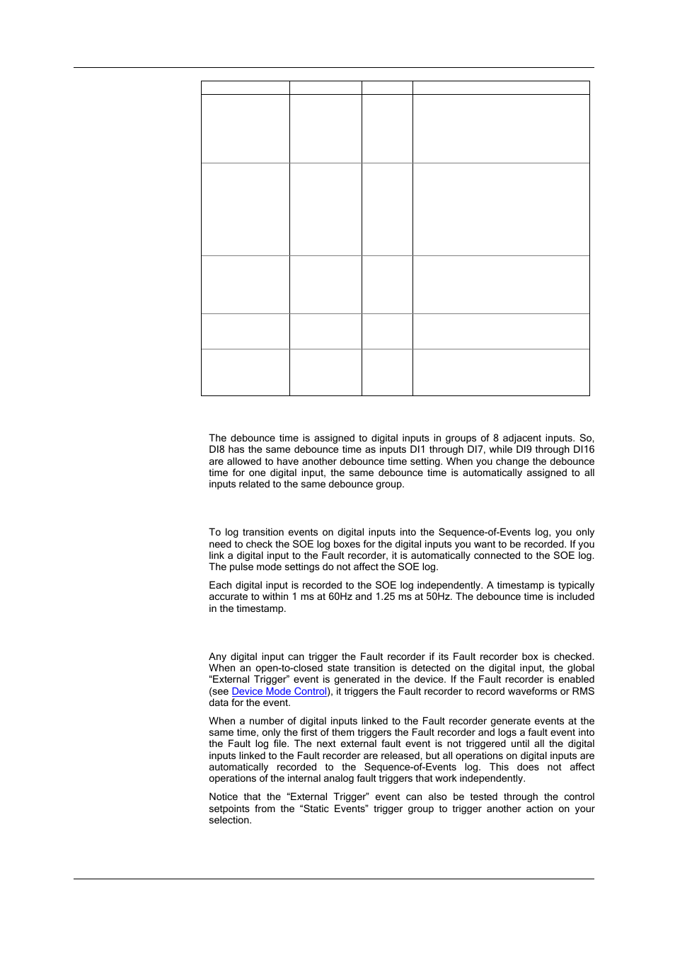 Debounce time, Configuring digital inputs | SATEC SA300 ezPAC Operation Manual User Manual | Page 70 / 182