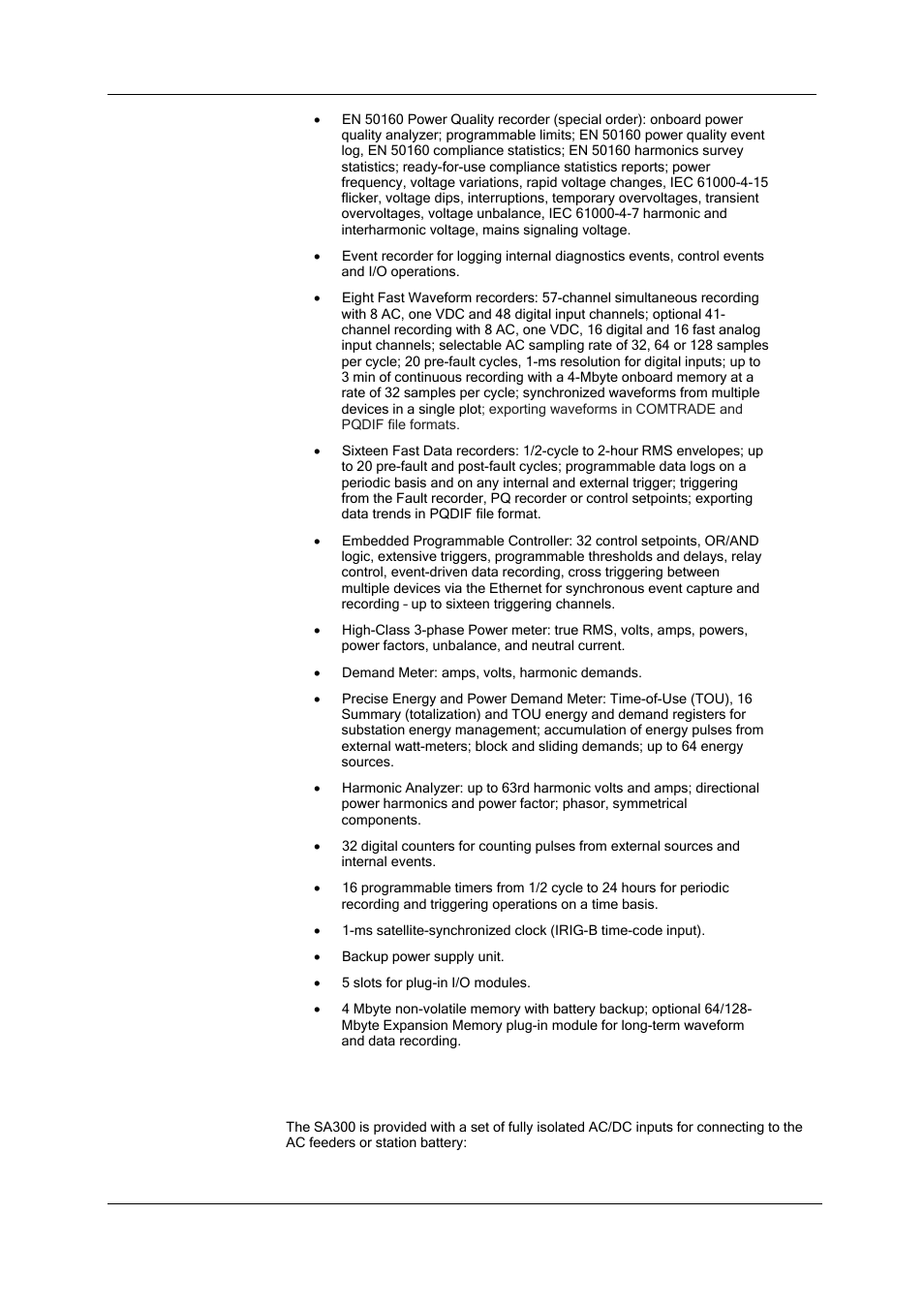 Ac/dc inputs | SATEC SA300 ezPAC Operation Manual User Manual | Page 9 / 182
