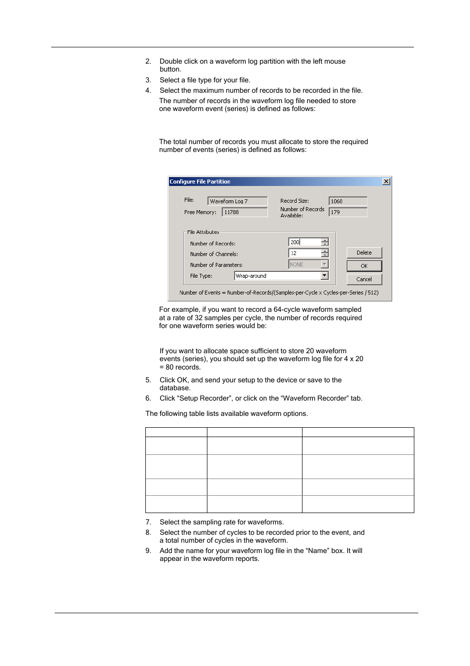 Configuring the waveform recorder | SATEC SA300 ezPAC Operation Manual User Manual | Page 91 / 182