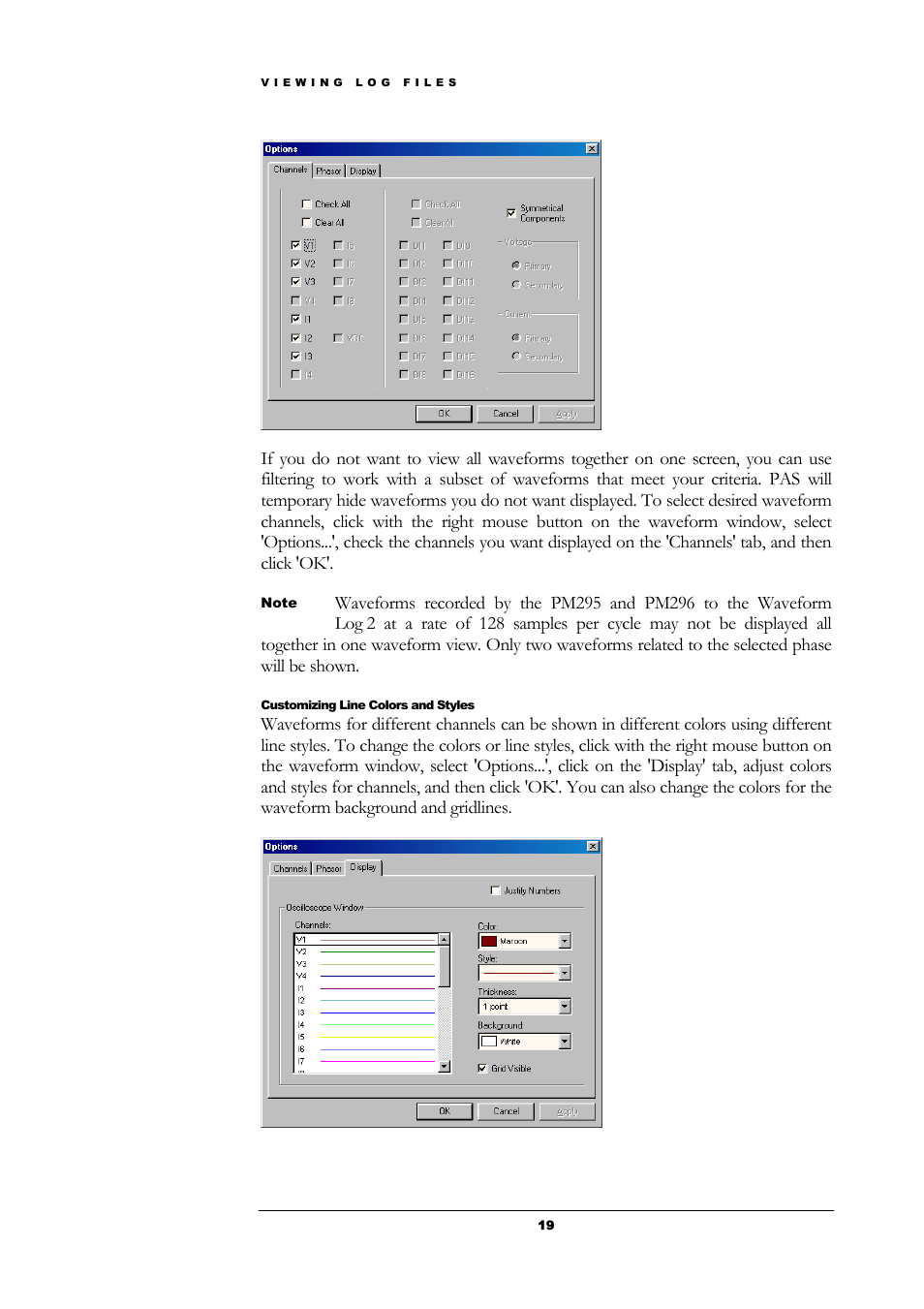Customizing line colors and styles | SATEC PAS User Manual | Page 21 / 27