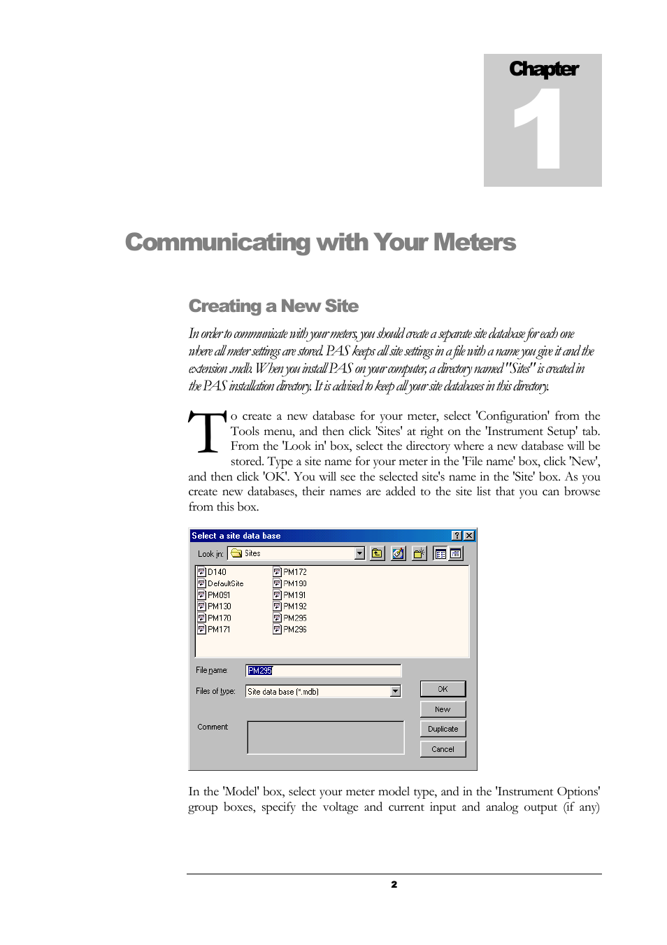 Creating a new site | SATEC PAS User Manual | Page 4 / 27