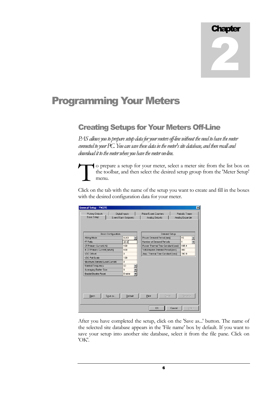 Creating setups for your meters off-line | SATEC PAS User Manual | Page 8 / 27