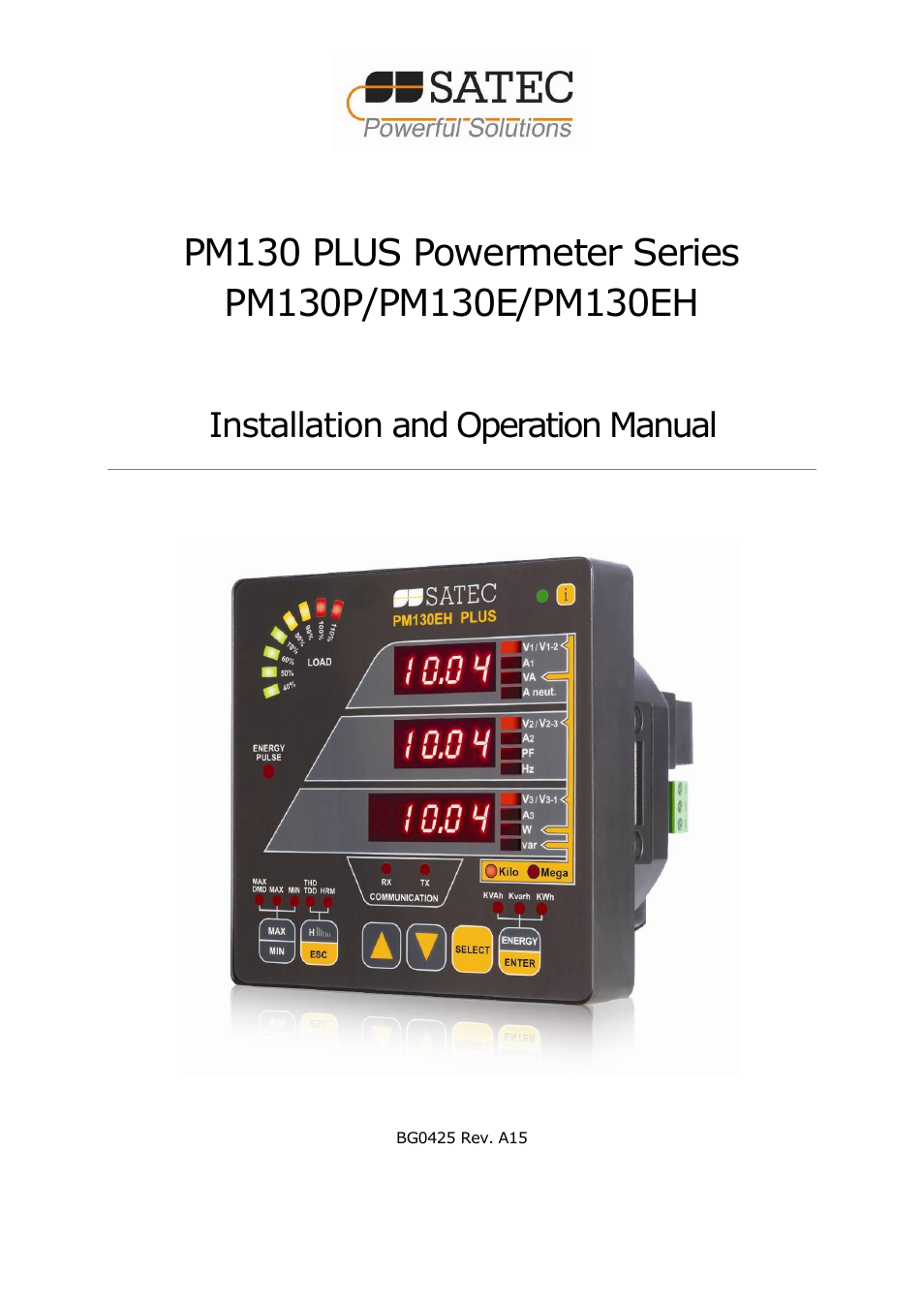 SATEC PM130 PLUS Manual User Manual | 159 pages