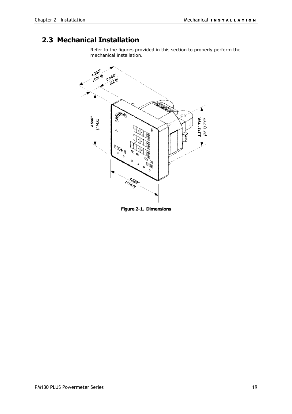 Mechanical installation, 3 mechanical installation | SATEC PM130 PLUS Manual User Manual | Page 19 / 159