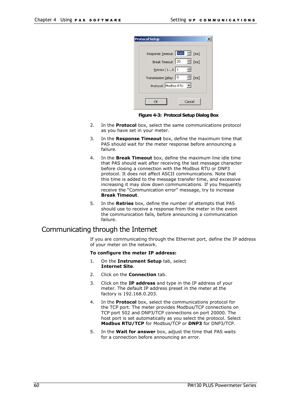 Communicating through the internet | SATEC PM130 PLUS Manual User Manual | Page 60 / 159