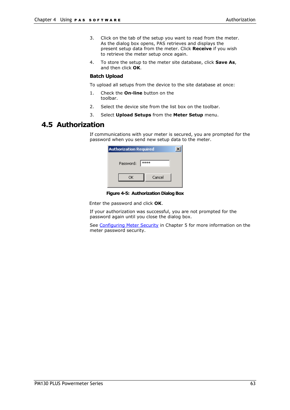 Authorization, 5 authorization | SATEC PM130 PLUS Manual User Manual | Page 63 / 159