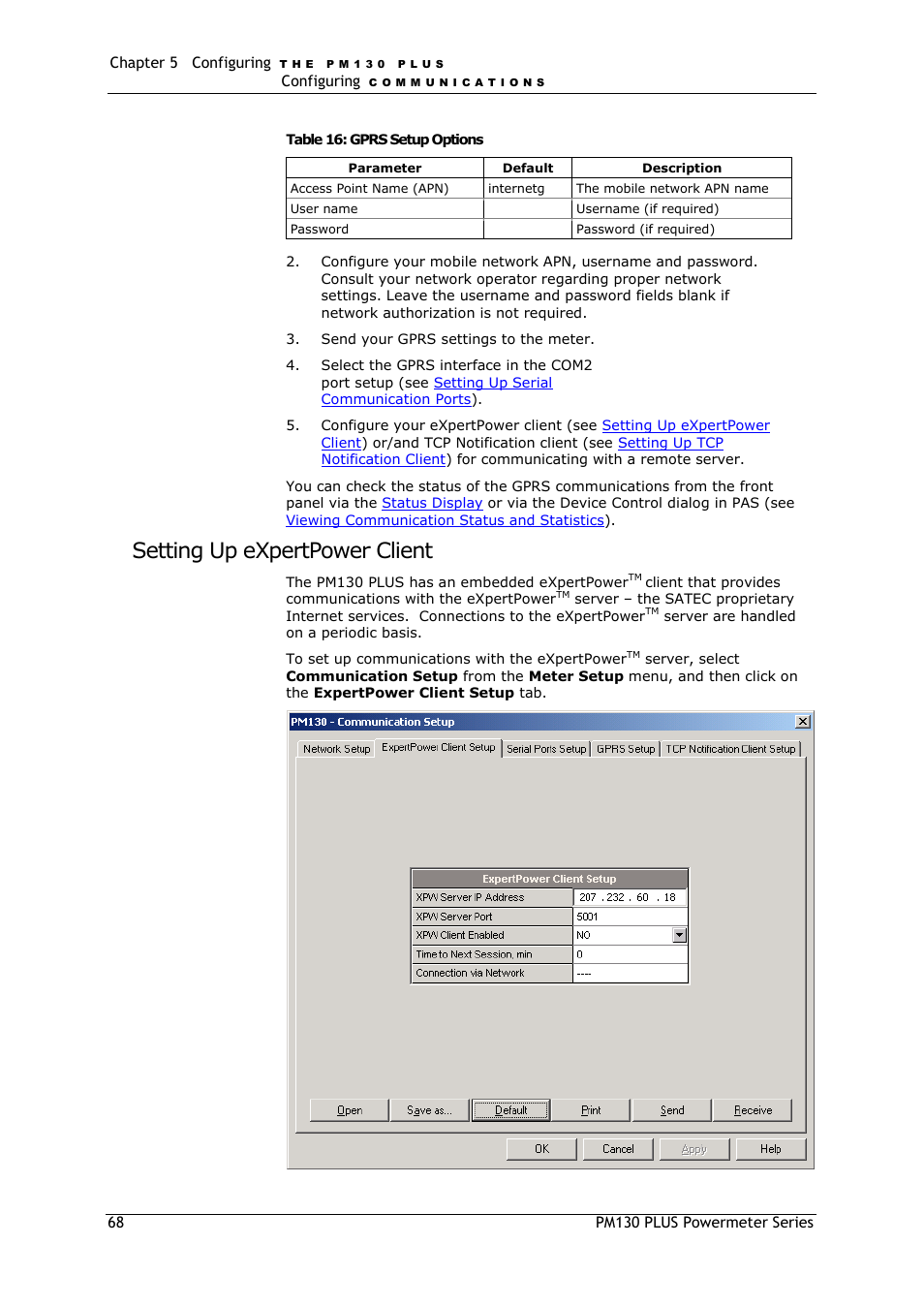 Setting up expertpower client | SATEC PM130 PLUS Manual User Manual | Page 68 / 159