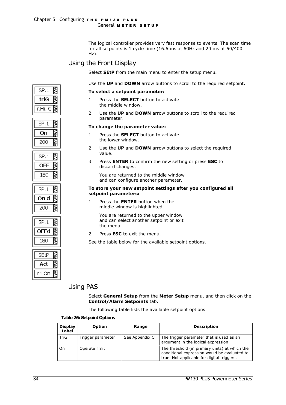 Using the front display, Using pas | SATEC PM130 PLUS Manual User Manual | Page 84 / 159