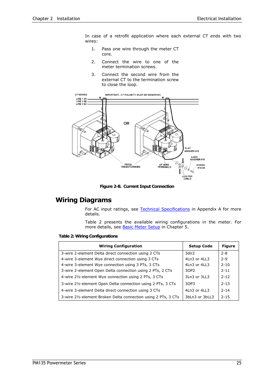 Wiring diagrams | SATEC PM135 Manual User Manual | Page 25 / 166
