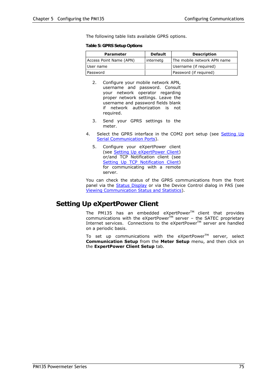 Setting up expertpower client | SATEC PM135 Manual User Manual | Page 75 / 166