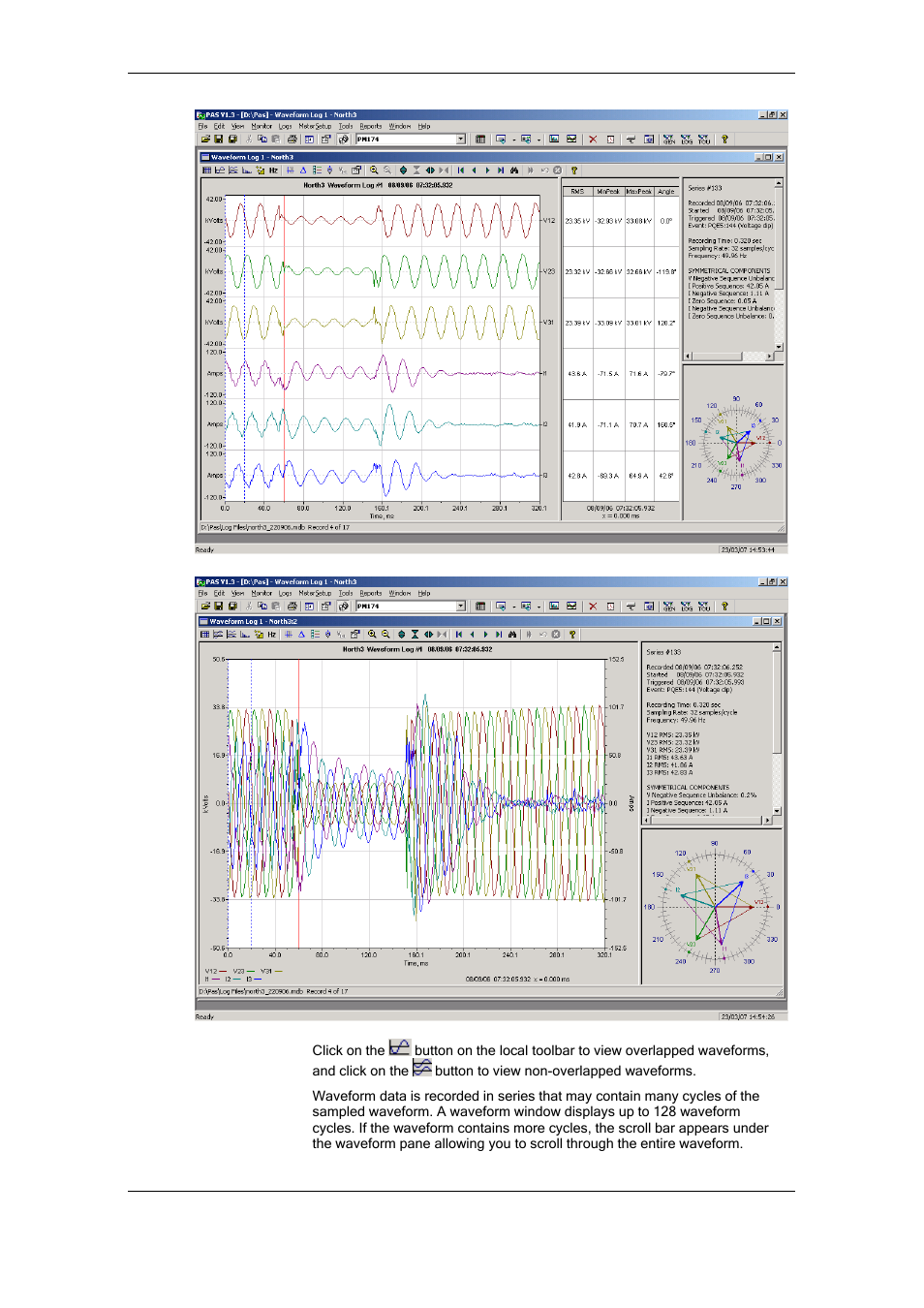 Viewing the data log, Viewing waveforms, Viewing w | SATEC RDM172 Manual User Manual | Page 109 / 135