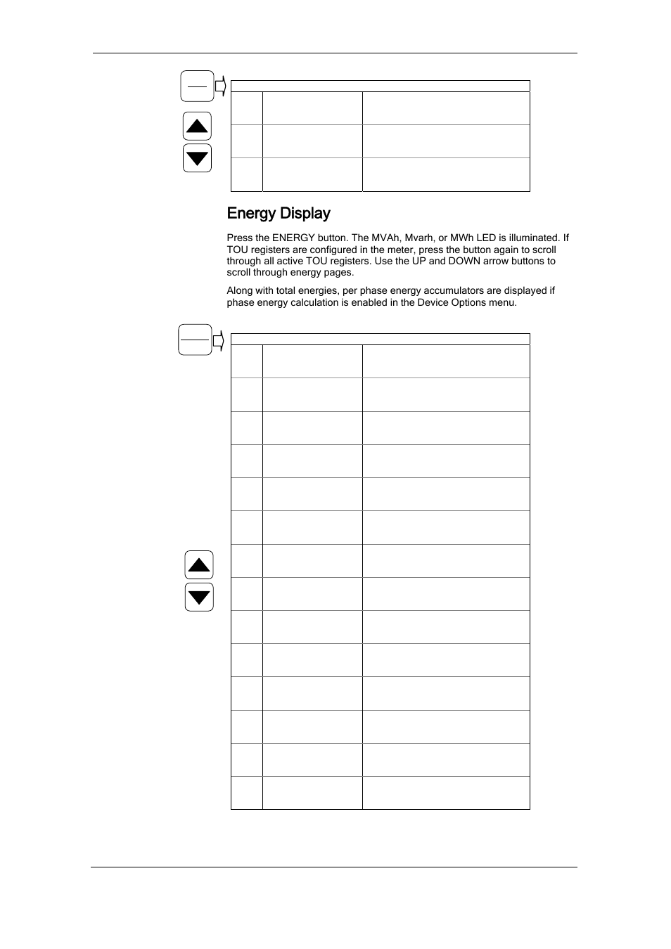 Energy display, St s t | SATEC RDM172 Manual User Manual | Page 38 / 135