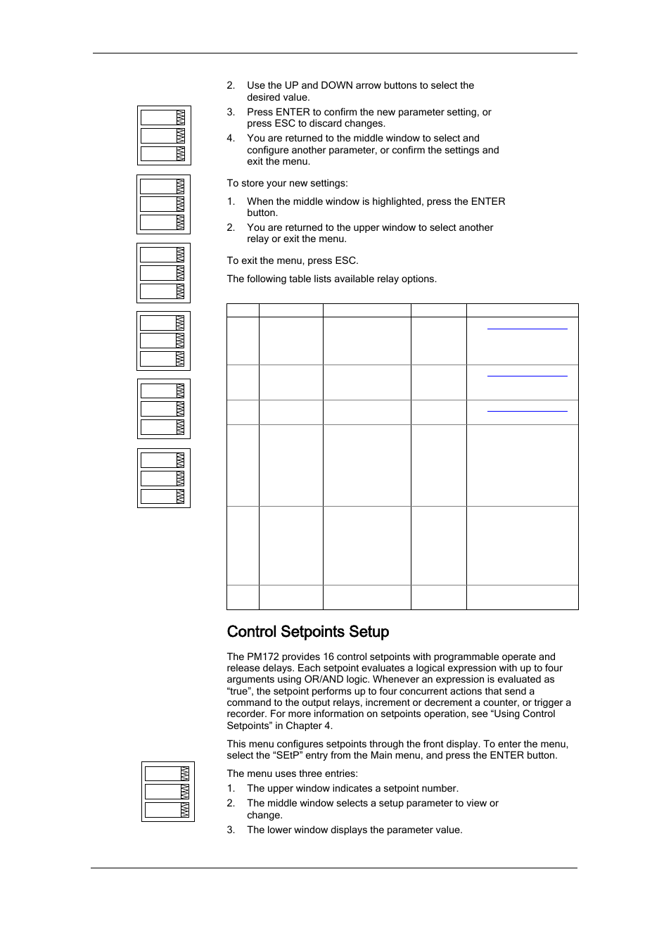 Control setpoints setup | SATEC RDM172 Manual User Manual | Page 48 / 135