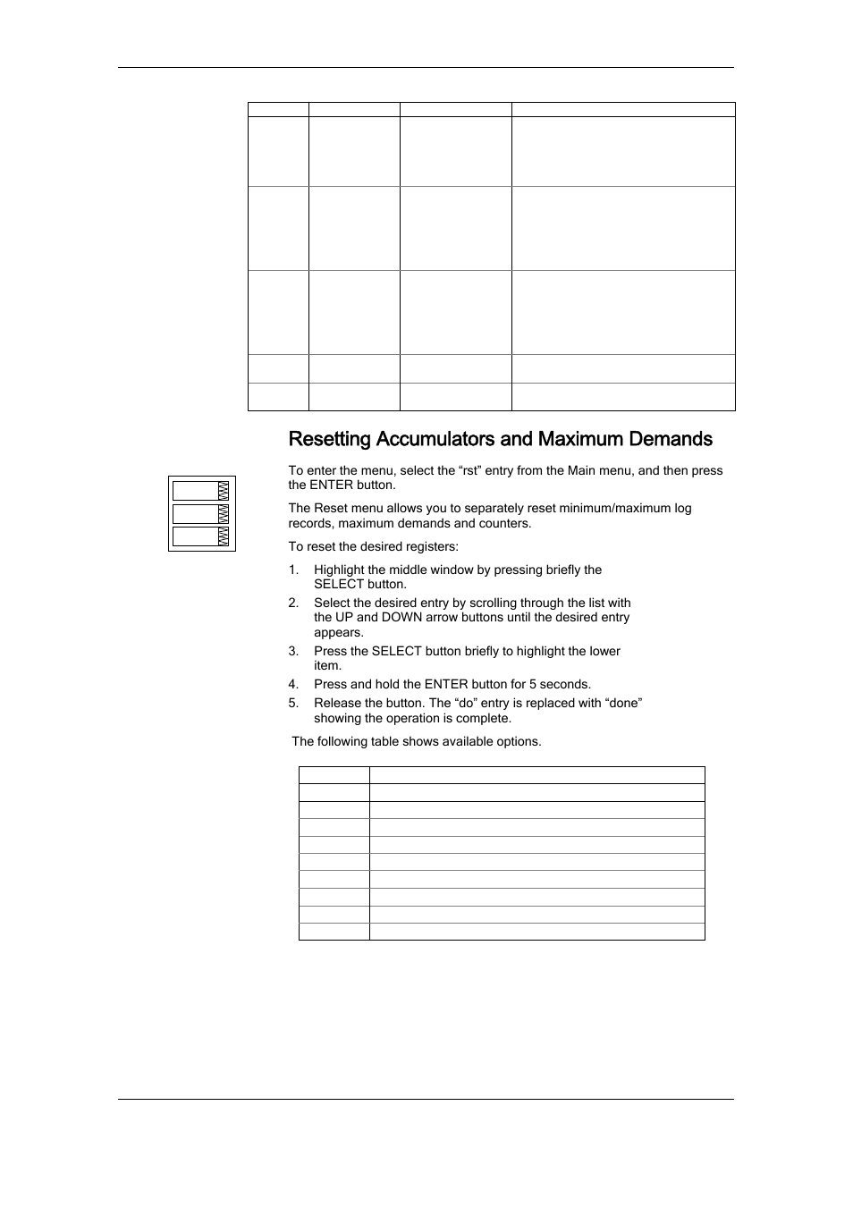 Resetting accumulators and maximum demands, Chapter 3 display operations menu operations, Series pm172 powermeters | SATEC RDM172 Manual User Manual | Page 55 / 135