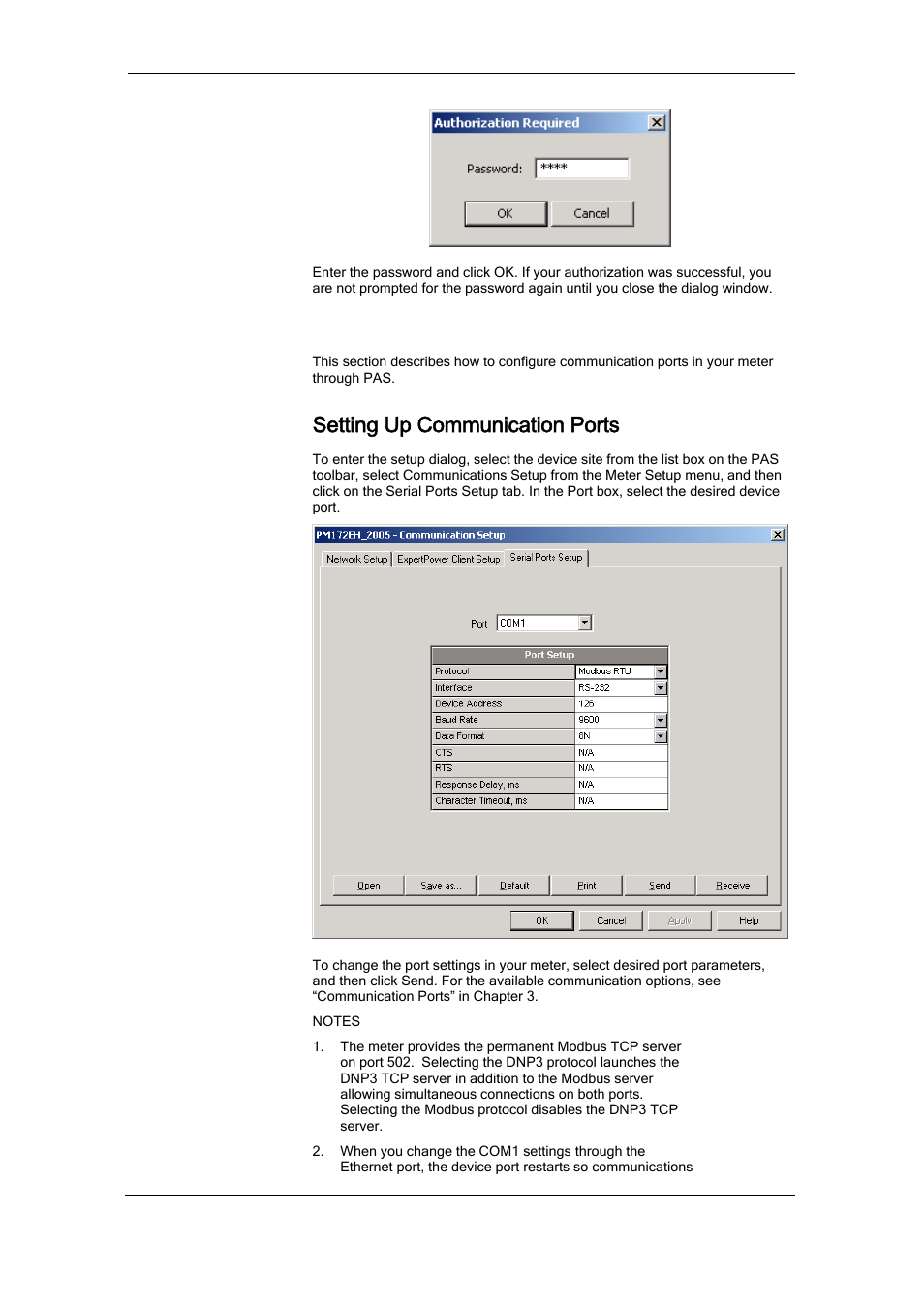 Configuring communications in your meter, Setting up communication ports | SATEC RDM172 Manual User Manual | Page 60 / 135