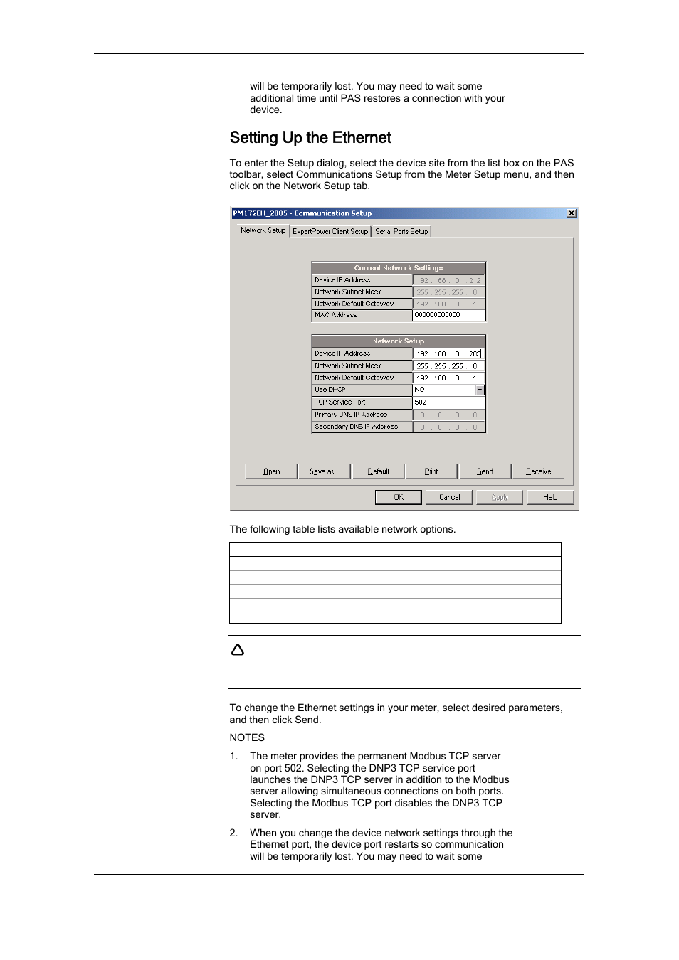 Setting up the ethernet | SATEC RDM172 Manual User Manual | Page 61 / 135