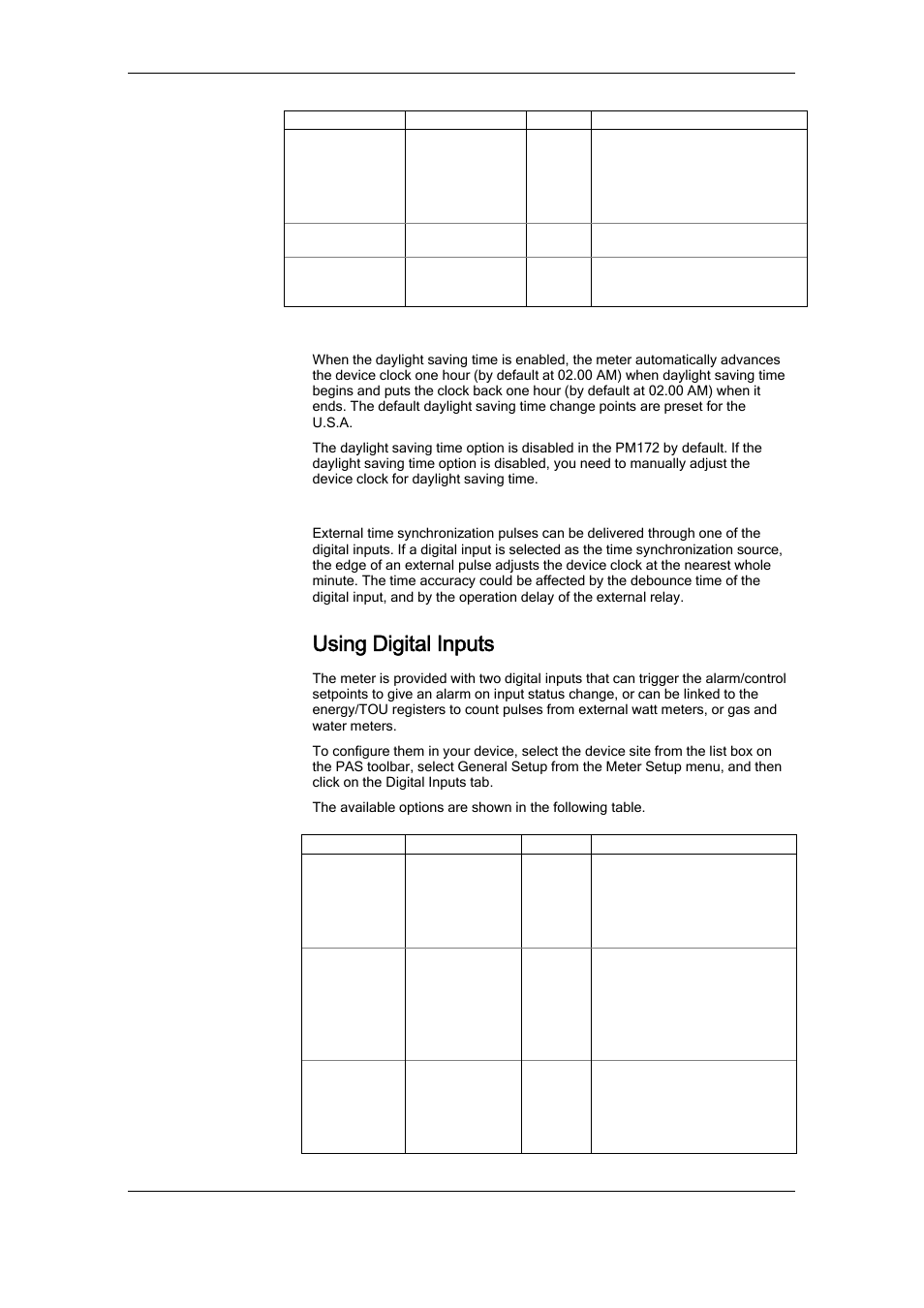 Daylight saving time, Time synchronization pulses, Using digital inputs | SATEC RDM172 Manual User Manual | Page 69 / 135