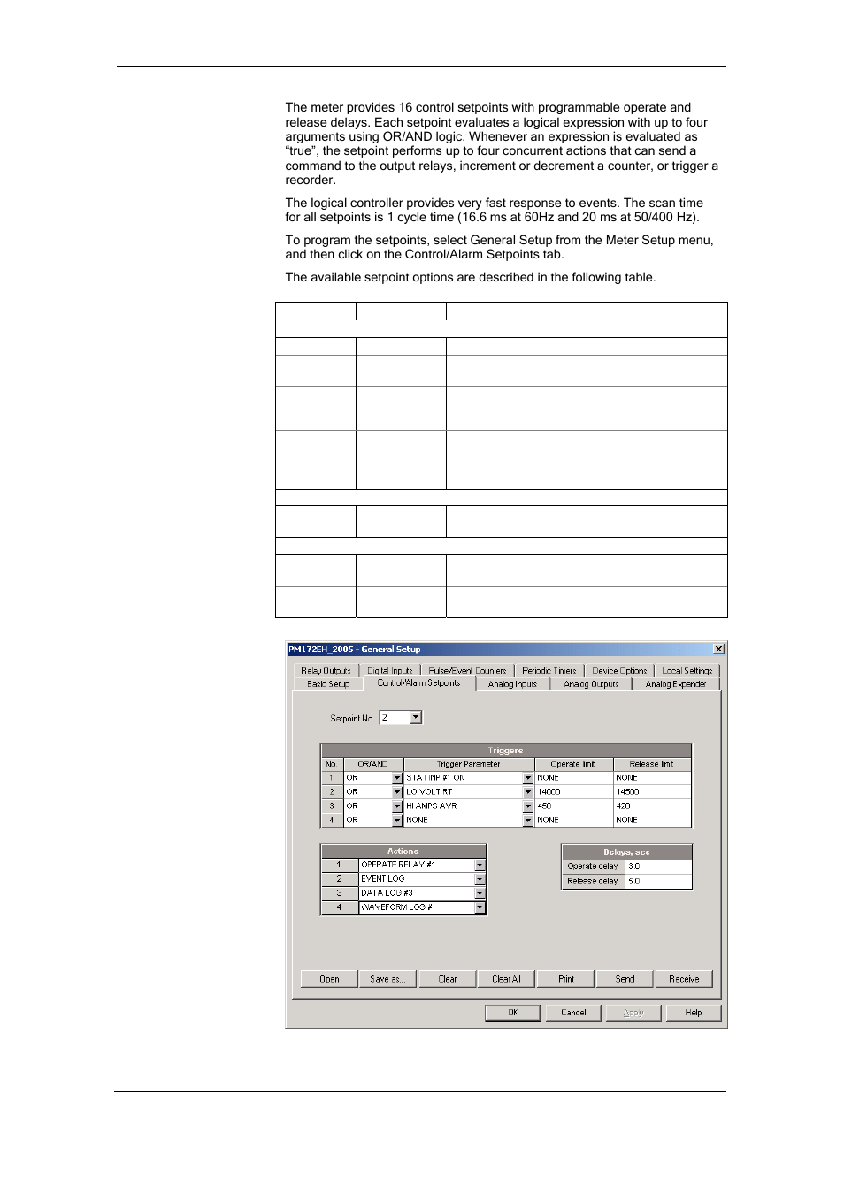 Using control setpoints | SATEC RDM172 Manual User Manual | Page 78 / 135