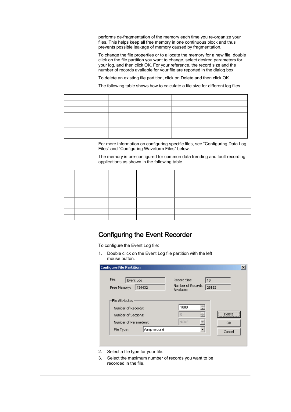 Configuring the event recorder, Configuring recorders, Configuring device memory | SATEC RDM172 Manual User Manual | Page 87 / 135