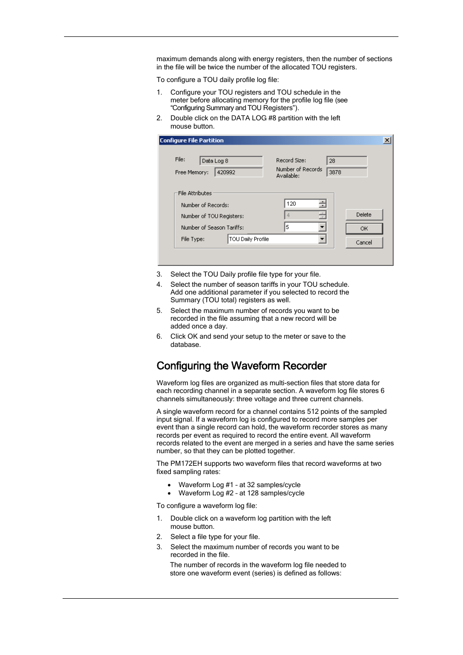 Configuring the waveform recorder | SATEC RDM172 Manual User Manual | Page 90 / 135
