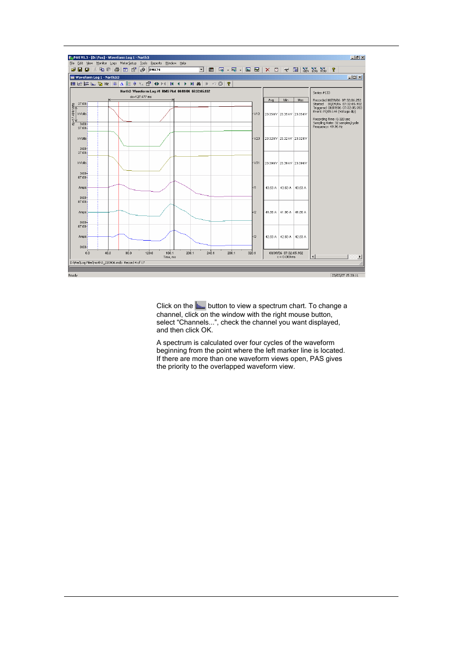 Viewing a spectrum chart | SATEC PM174 Manual User Manual | Page 123 / 149