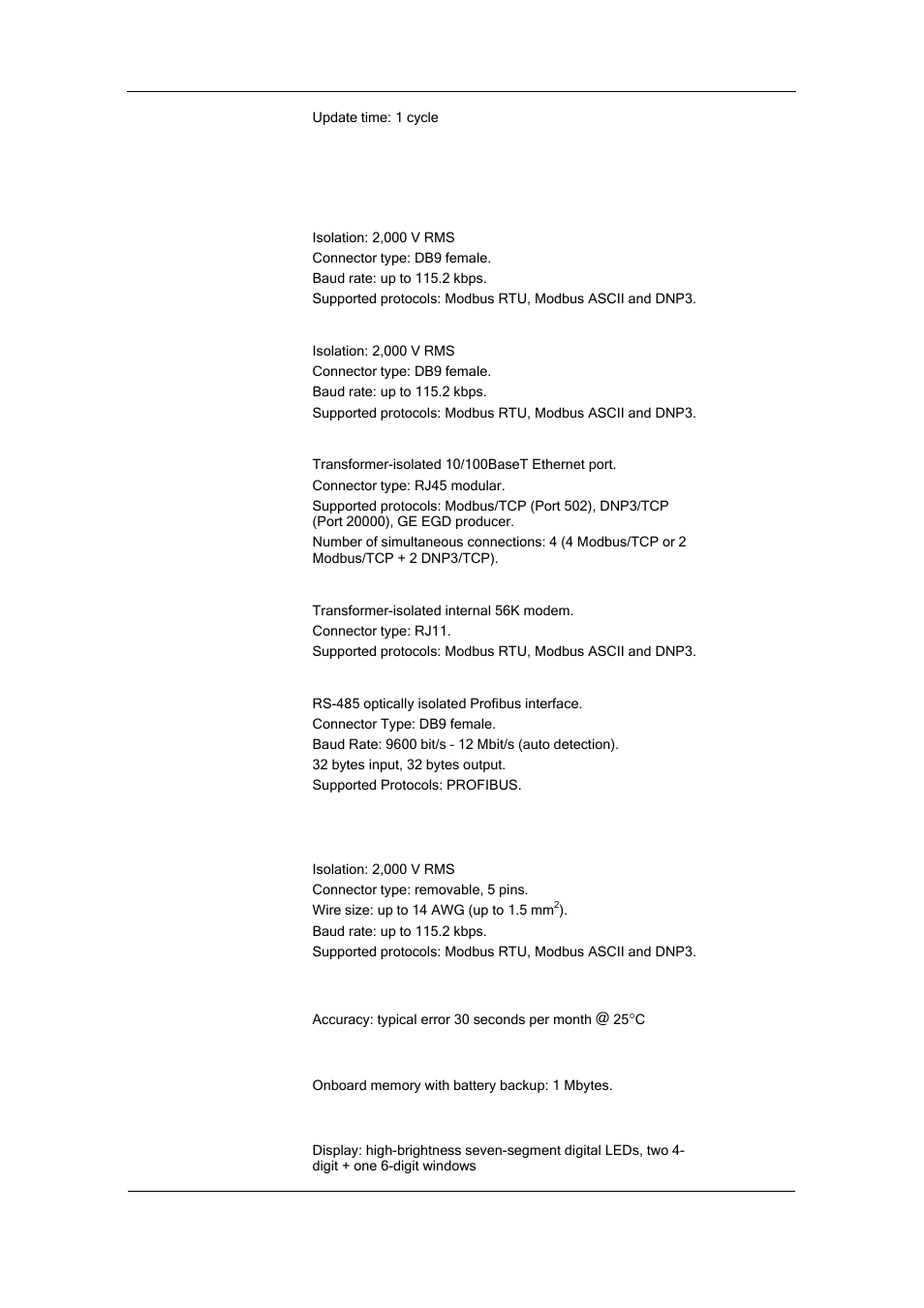 Communication ports, Real-time clock, Log memory | Display module | SATEC PM174 Manual User Manual | Page 131 / 149