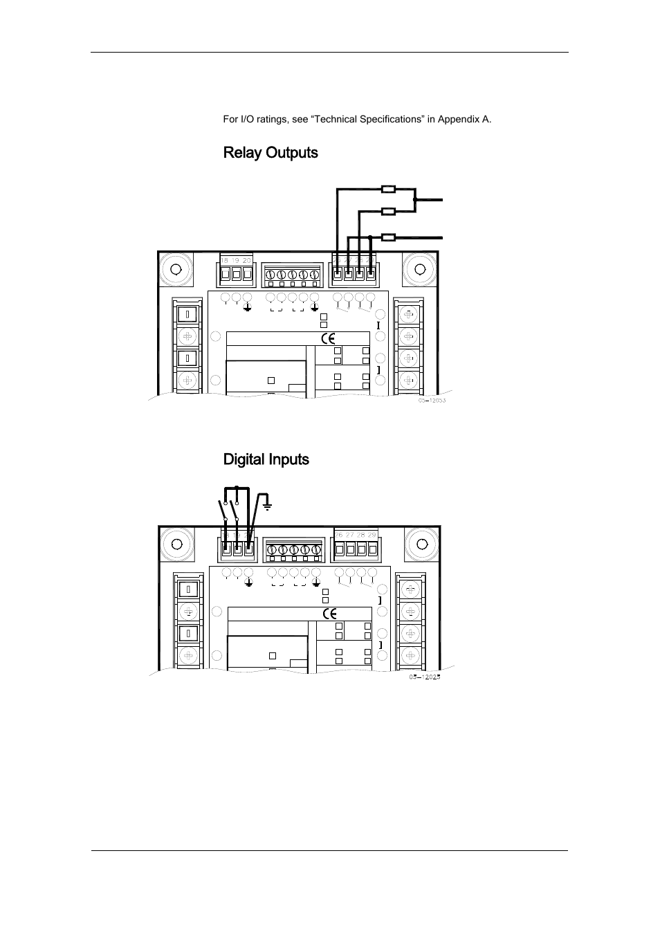 Relay outputs, Digital inputs, I/o connections | Chapter 2 installation i/o connections, Series pm174 powermeters, Load, Load n 10a fuse line, Figure 2-25 relay output connection, Figure 2-26 digital input connection | SATEC PM174 Manual User Manual | Page 25 / 149