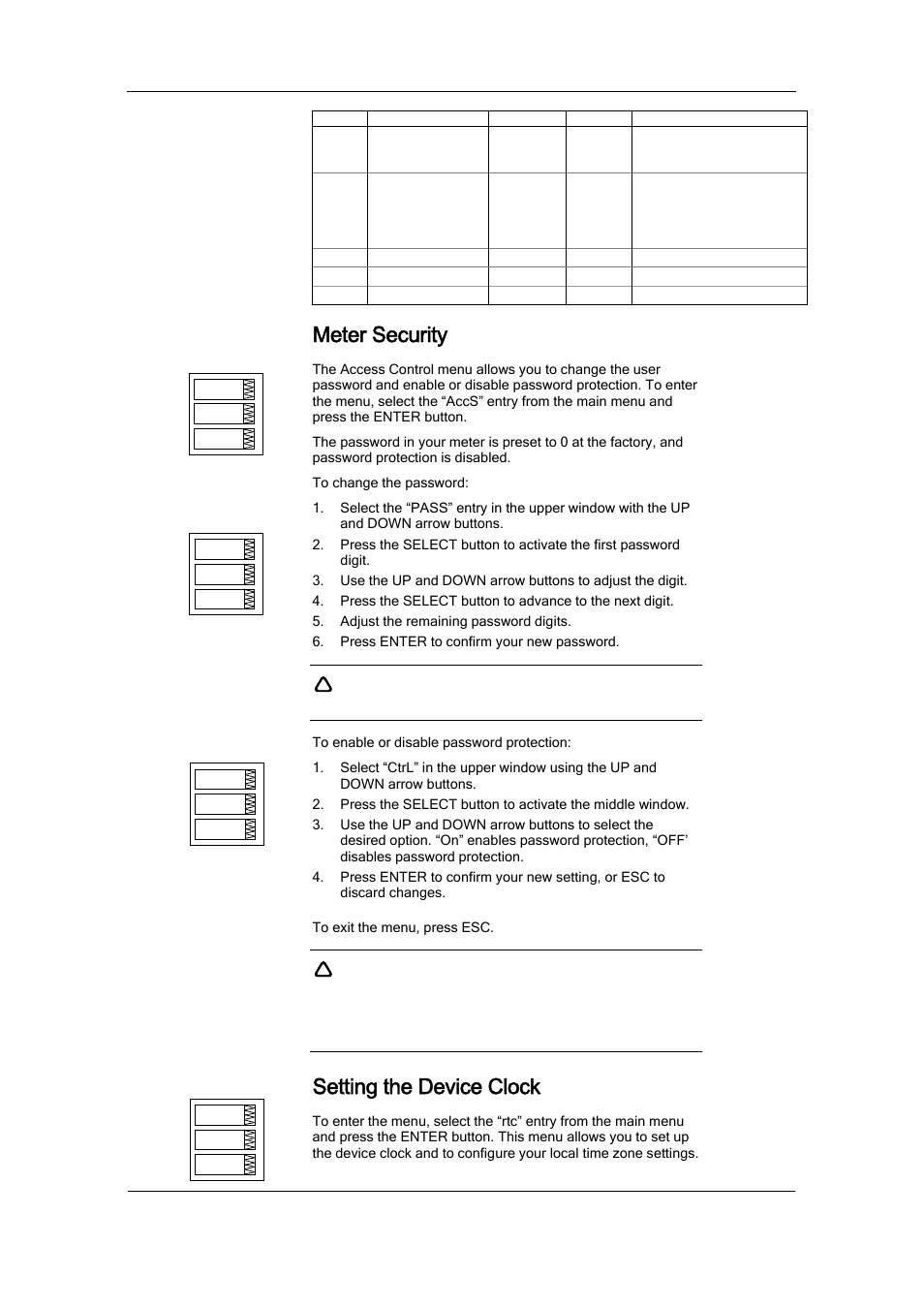 Meter security, Setting the device clock | SATEC PM174 Manual User Manual | Page 55 / 149