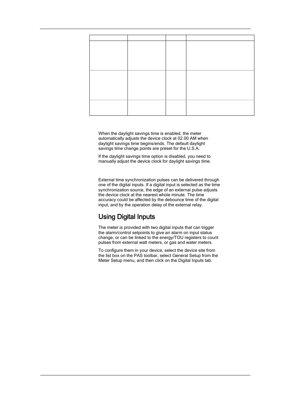 Daylight savings time, Time synchronization pulses, Using digital inputs | Series pm174 powermeters | SATEC PM174 Manual User Manual | Page 71 / 149