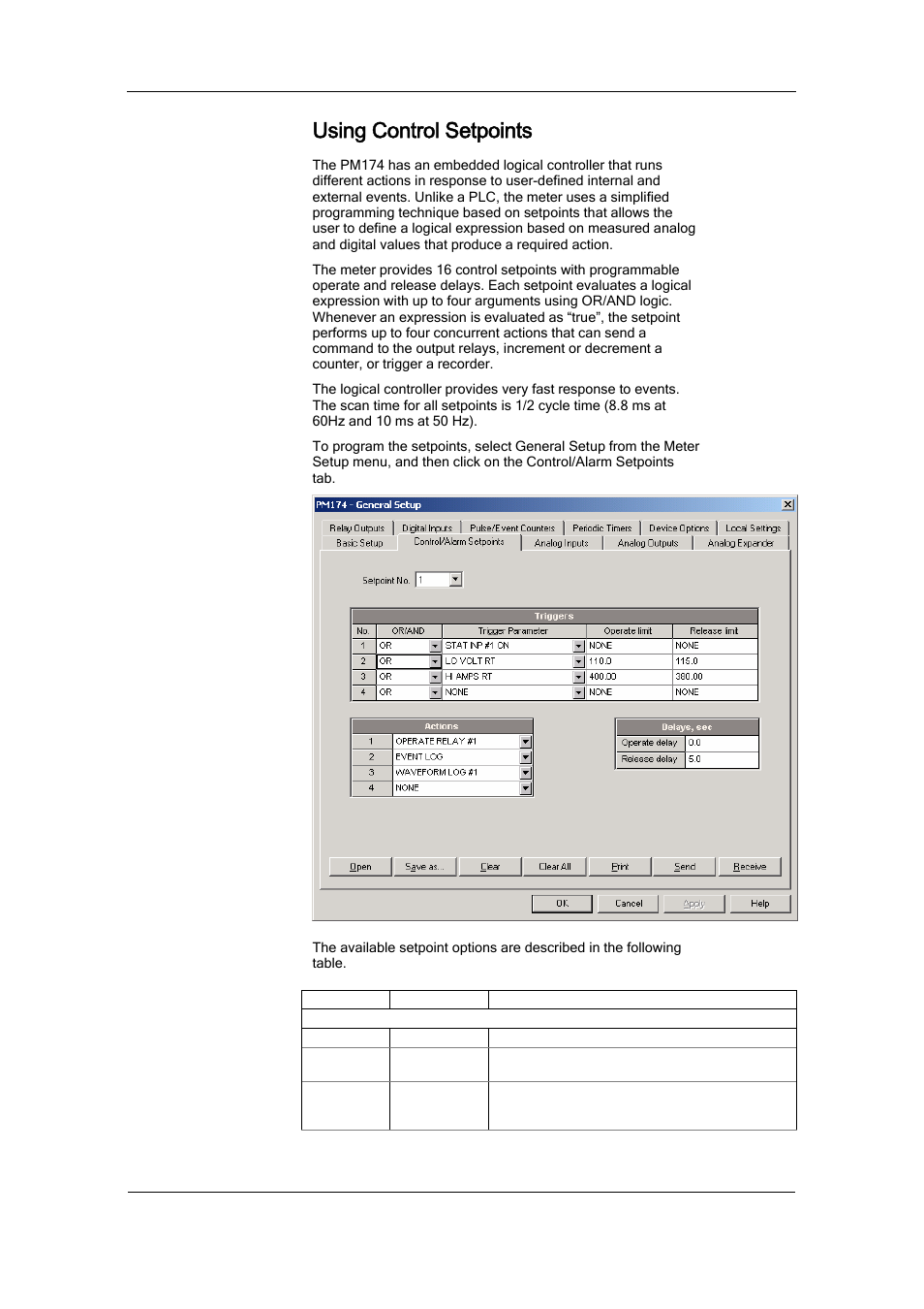 Using control setpoints | SATEC PM174 Manual User Manual | Page 81 / 149