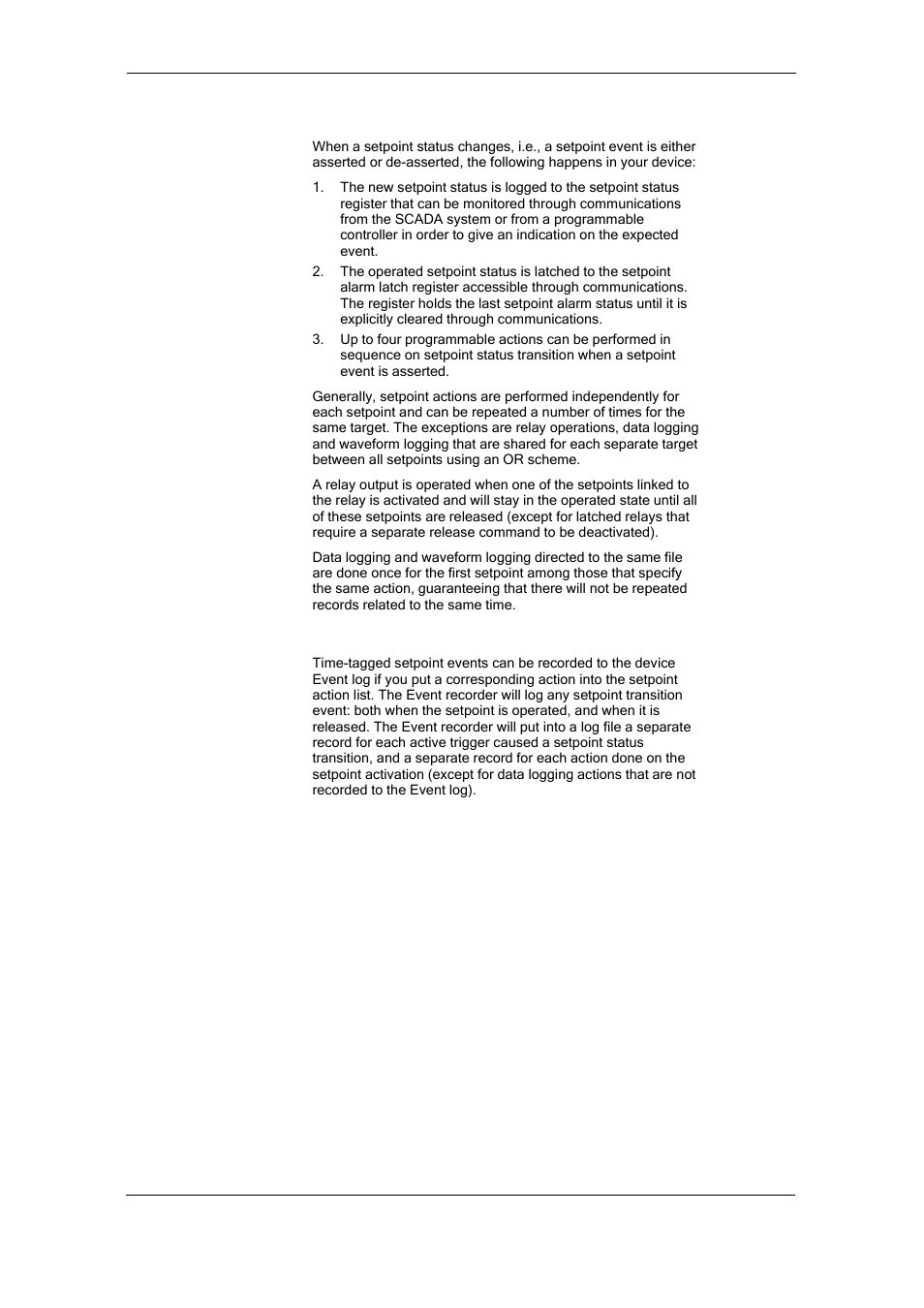 Using setpoint events and actions, Recording setpoint events, Configuring summary energy and tou registers | SATEC PM174 Manual User Manual | Page 84 / 149