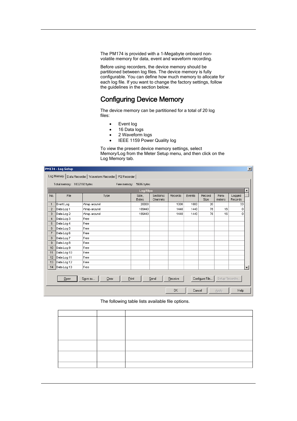 Configuring device memory, Configuring recorders | SATEC PM174 Manual User Manual | Page 89 / 149