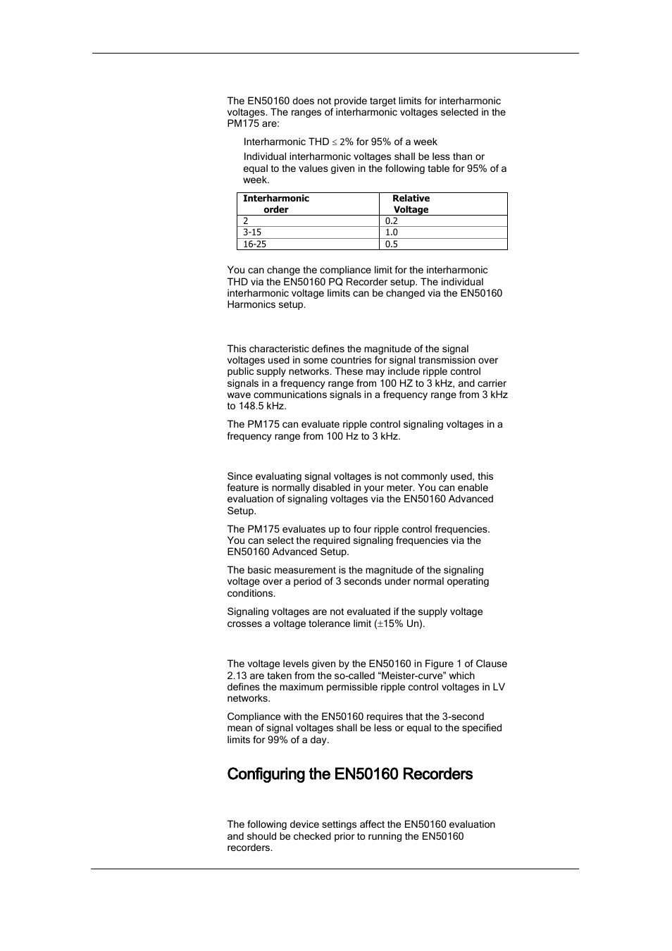 Configuring the en50160 recorders | SATEC PM175 Manual User Manual | Page 102 / 168