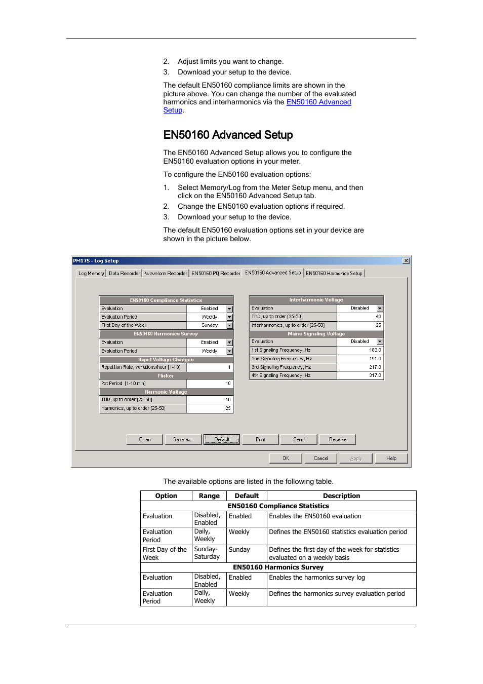 En50160 advanced setup | SATEC PM175 Manual User Manual | Page 106 / 168