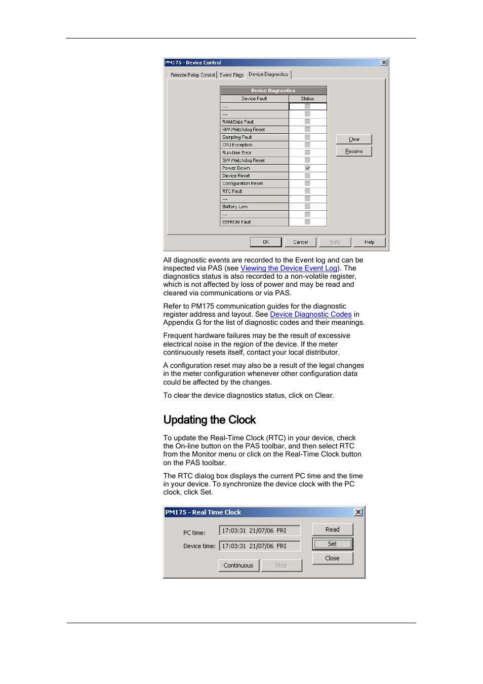 Updating the clock | SATEC PM175 Manual User Manual | Page 115 / 168