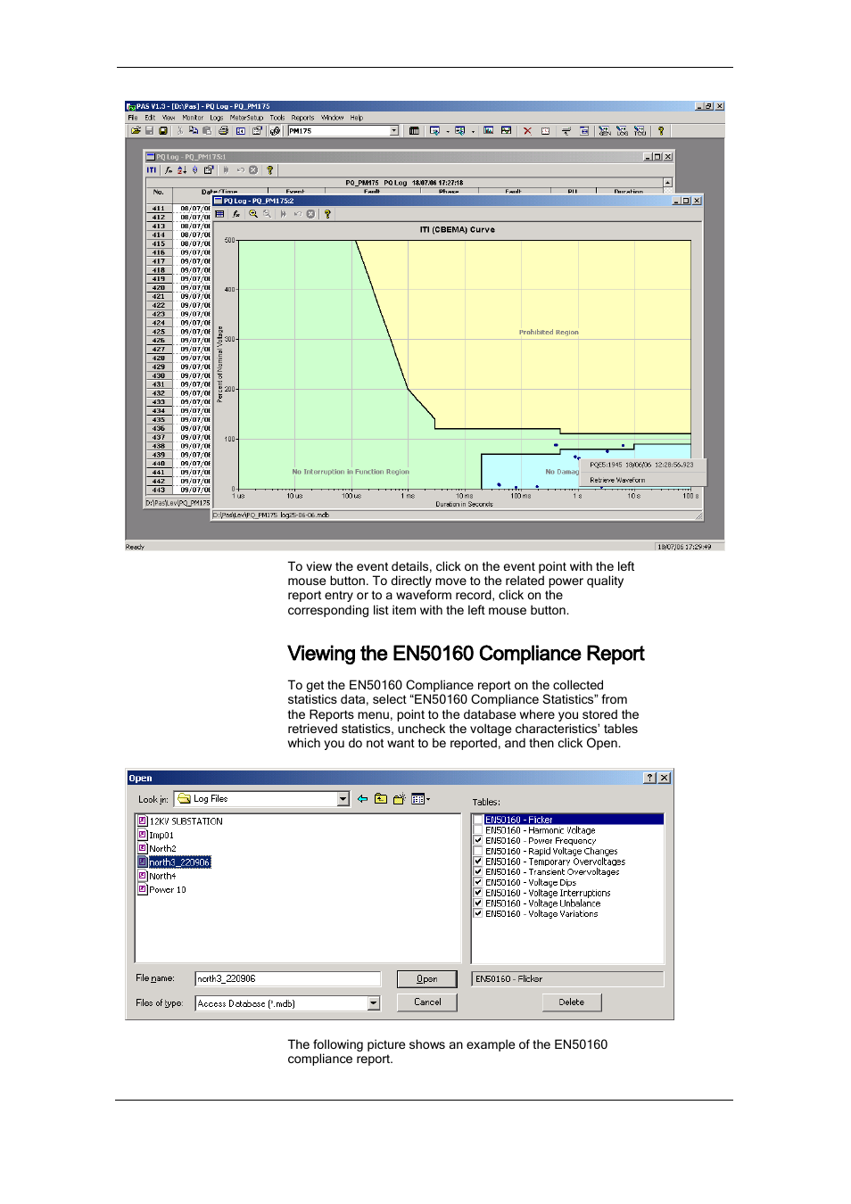 Viewing the en50160 compliance report | SATEC PM175 Manual User Manual | Page 126 / 168