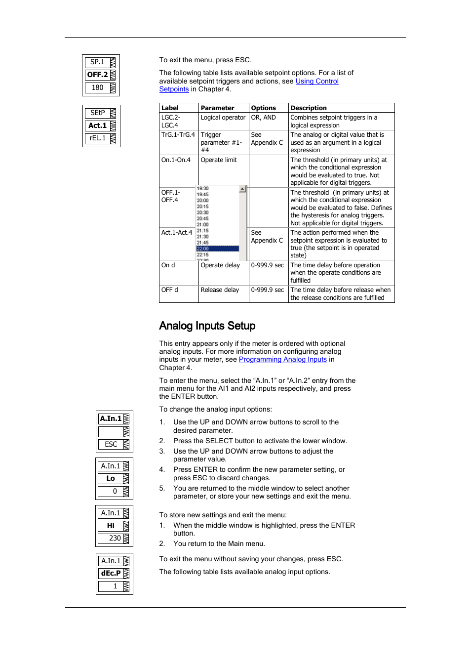 Analog inputs setup | SATEC PM175 Manual User Manual | Page 49 / 168