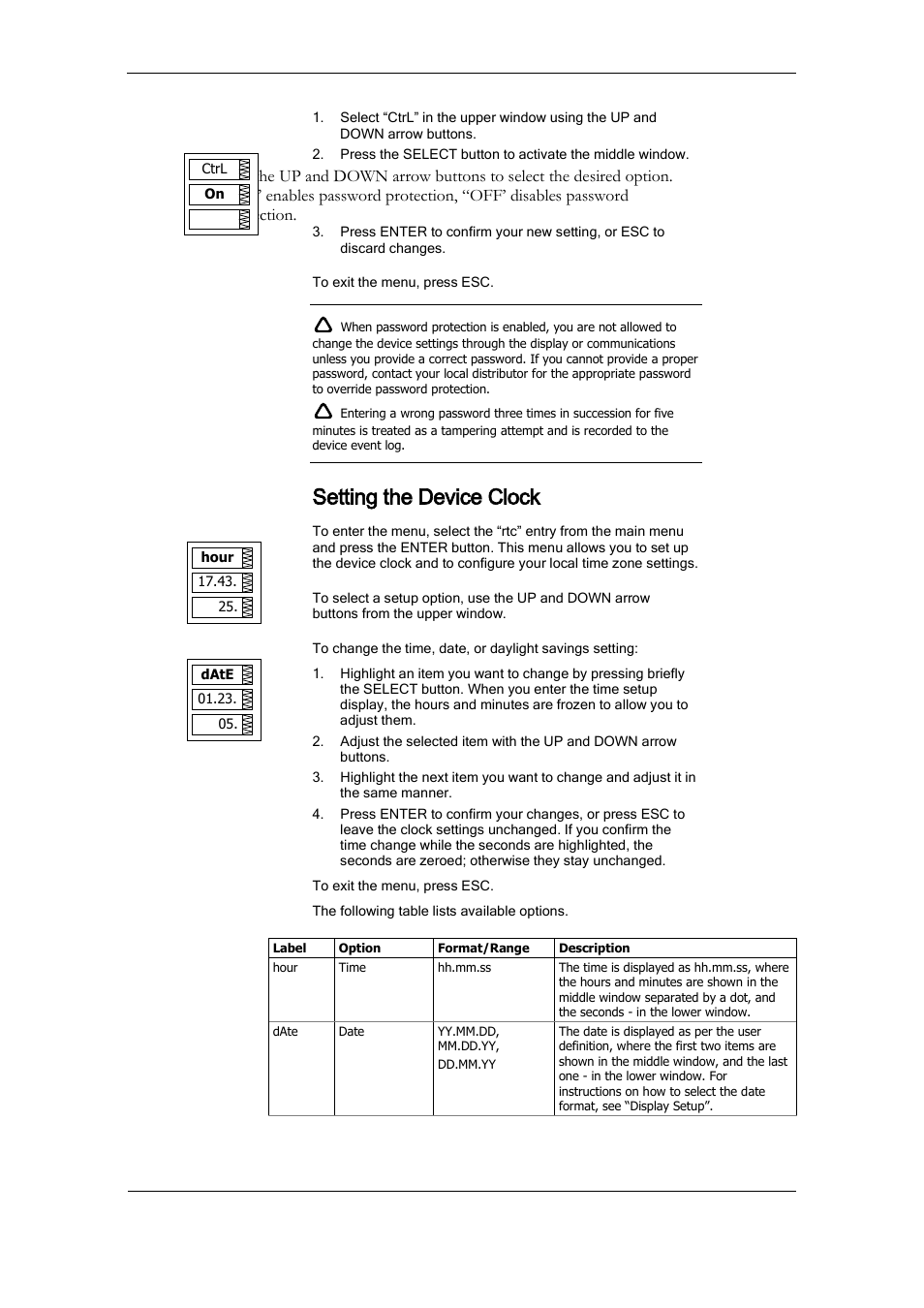 Setting the device clock | SATEC PM175 Manual User Manual | Page 55 / 168