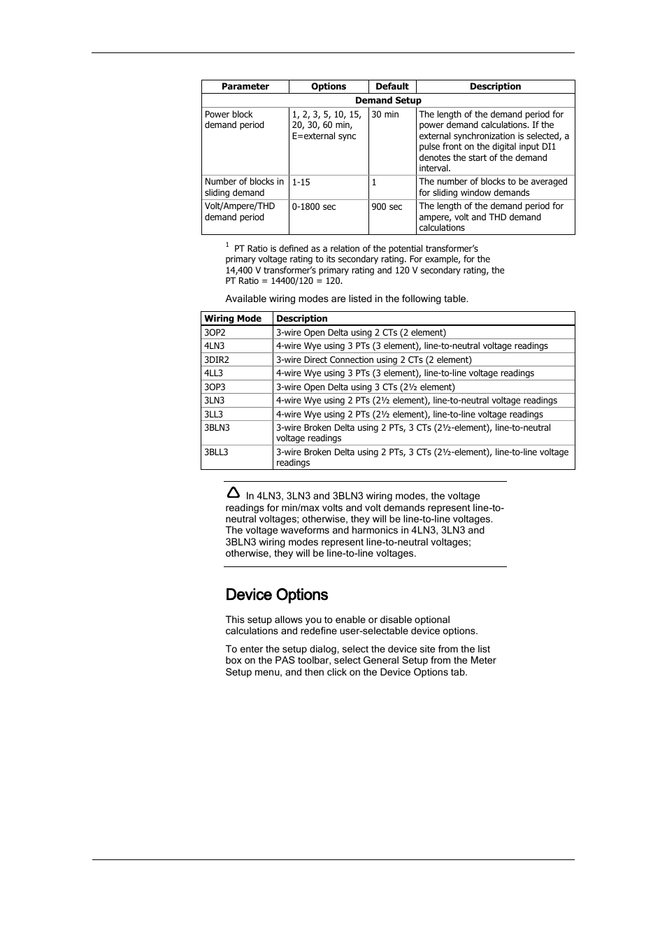 Device options | SATEC PM175 Manual User Manual | Page 65 / 168