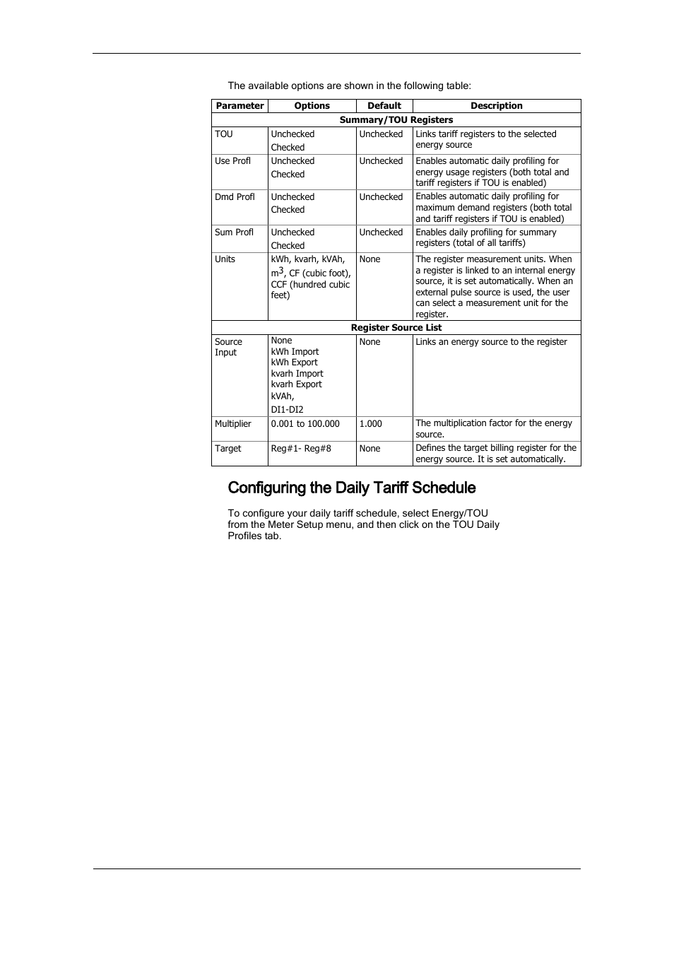 Configuring the daily tariff schedule | SATEC PM175 Manual User Manual | Page 83 / 168