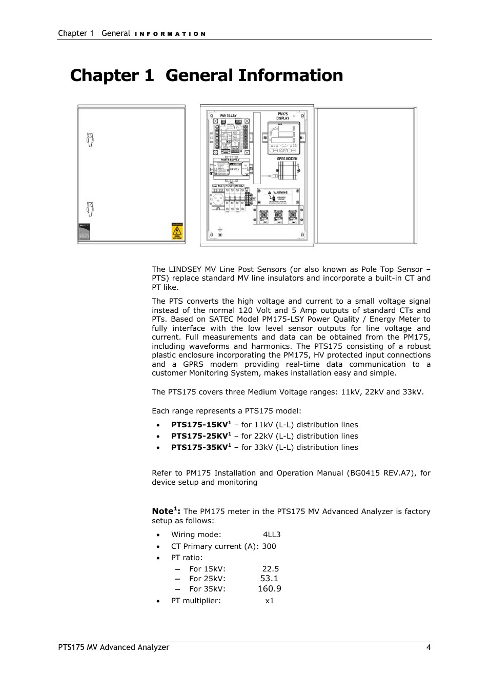 Chapter 1 general information | SATEC PTS175 Manual User Manual | Page 4 / 12